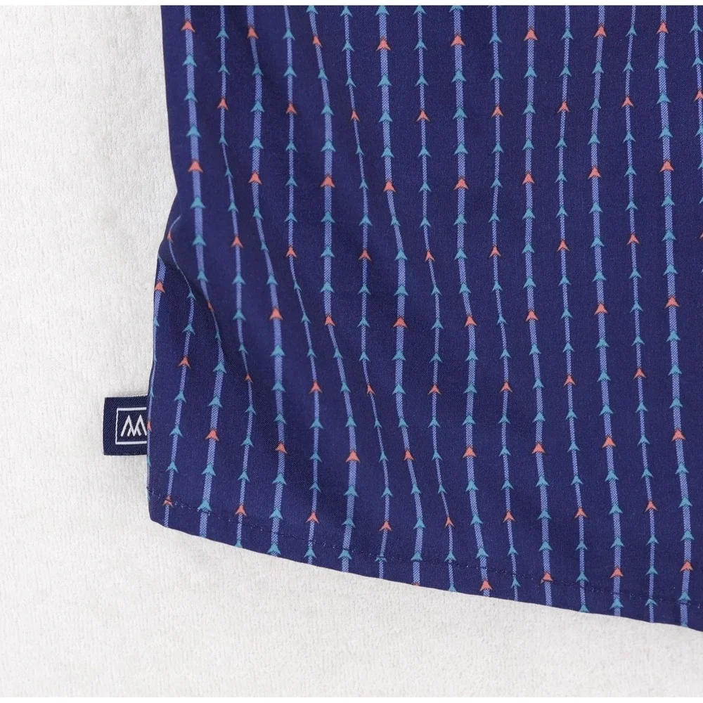 Mizzen+Main Leeward Short Sleeve Button Down Shirt Mens Large Classic Blue - Picture 3 of 11